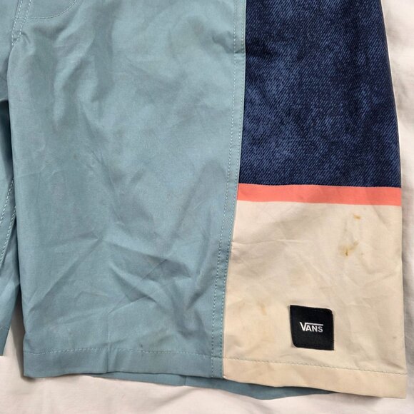 Vans Side Bar 18 Inch Mens Size 28 Board Shorts Blue Swimwear Outdoors Summer - Picture 7 of 12